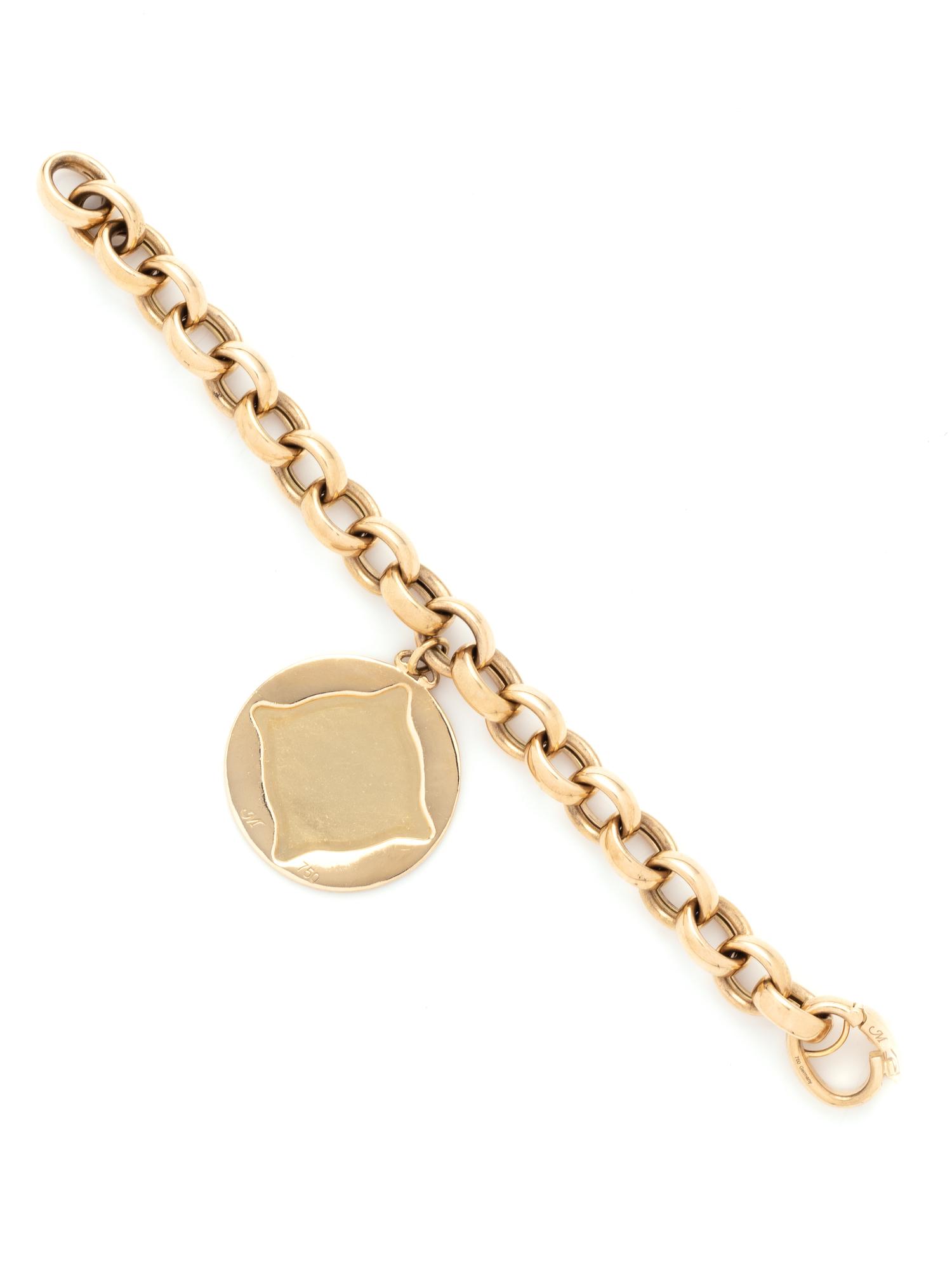 MONICA RICH KOSANN, YELLOW GOLD 'MARILYN' BRACELET AND 'VINE HALF LOCKET'