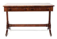 A Regency Walnut and Figured Walnut Sofa Table Height 29 inches. — ENGLISH CIRCA 1815