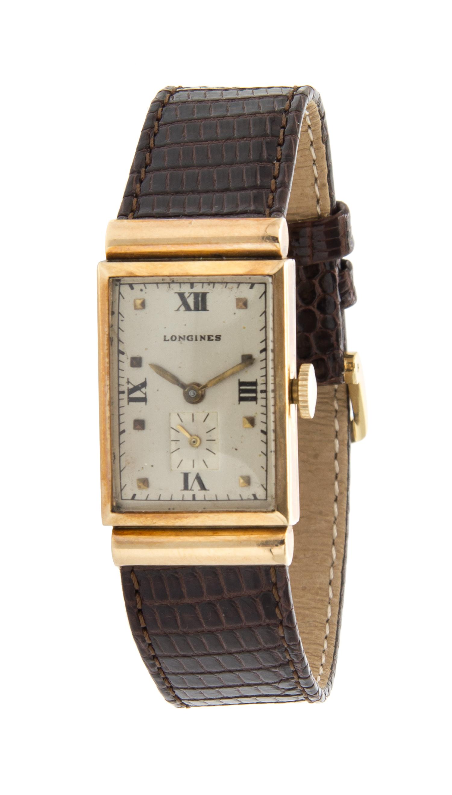 A 14 Karat Rose Gold Wristwatch, Longines,
