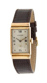 A 14 Karat Rose Gold Wristwatch, Longines,
