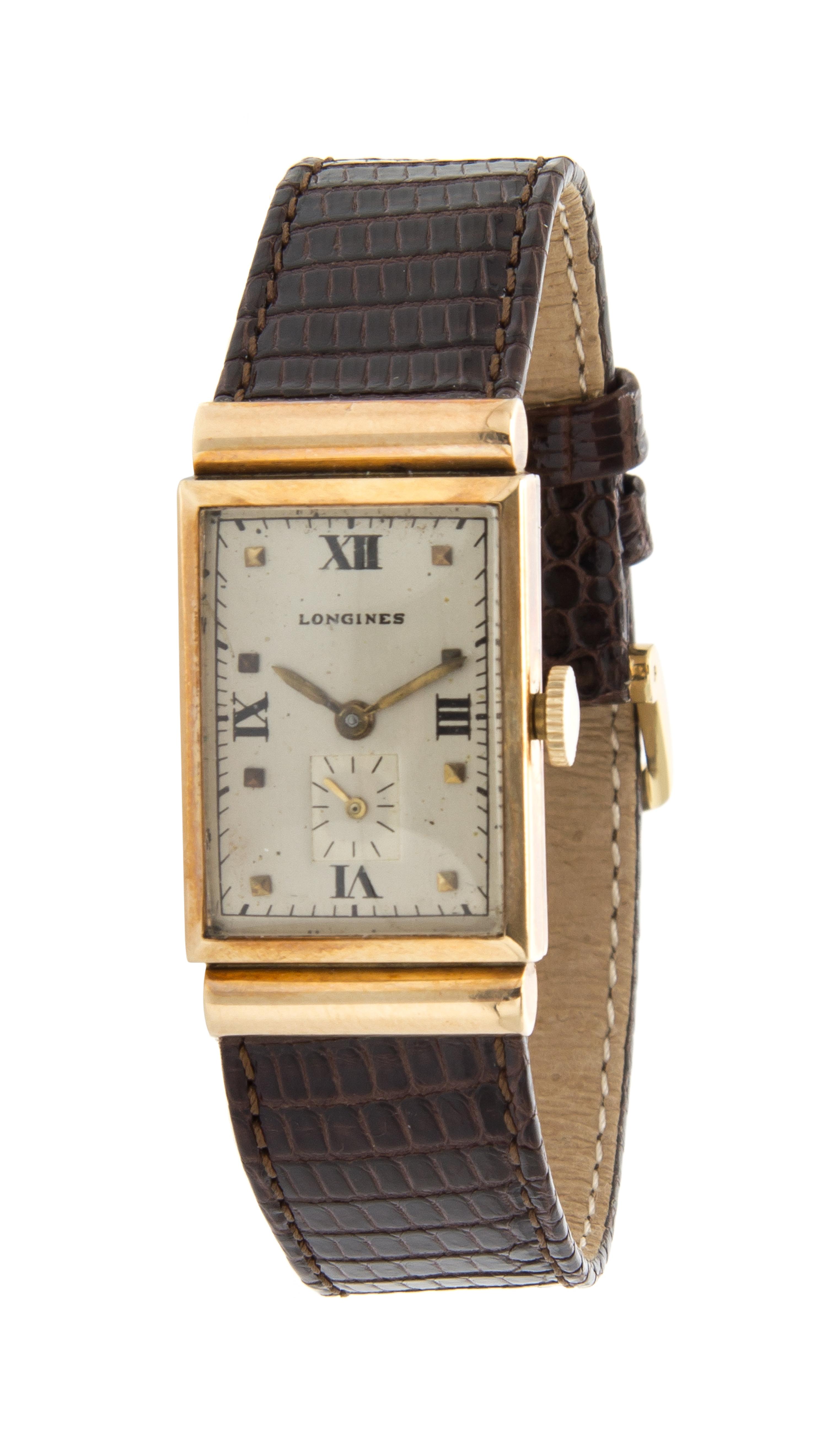 A 14 Karat Rose Gold Wristwatch, Longines,