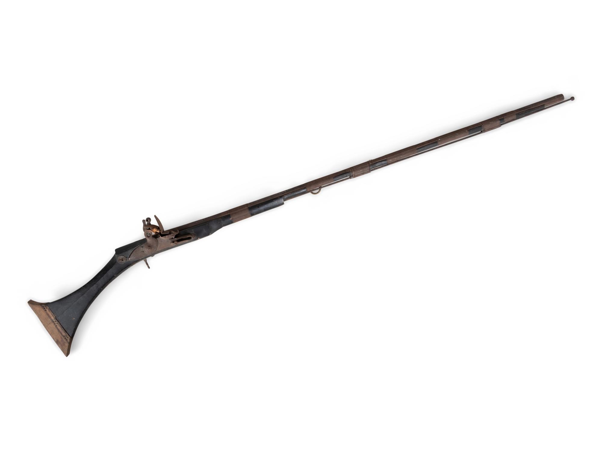 An Ottoman Bone and Metal Inlaid Flintlock Rifle