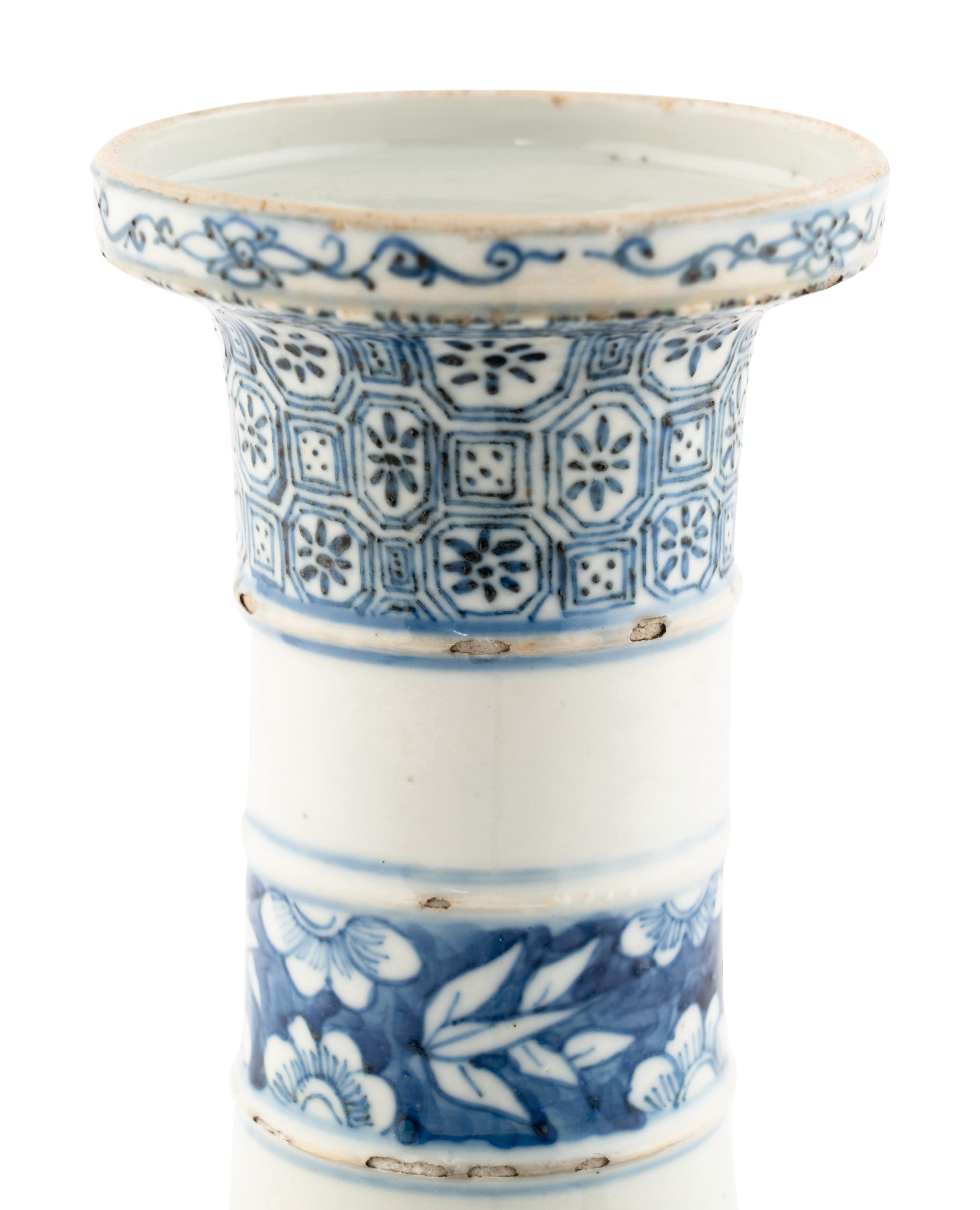 Three Chinese Blue and White Porcelain Bottles