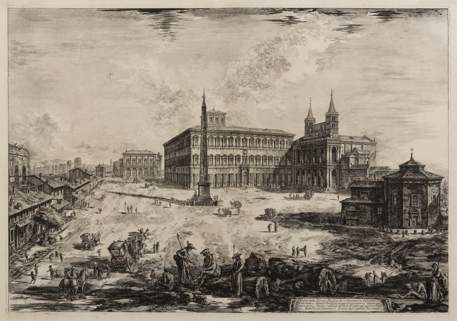 PIRANESI, Giovanni Battista (1720-1778). Veduta della Piazza e Basilica di S. Giovanni in Laterano