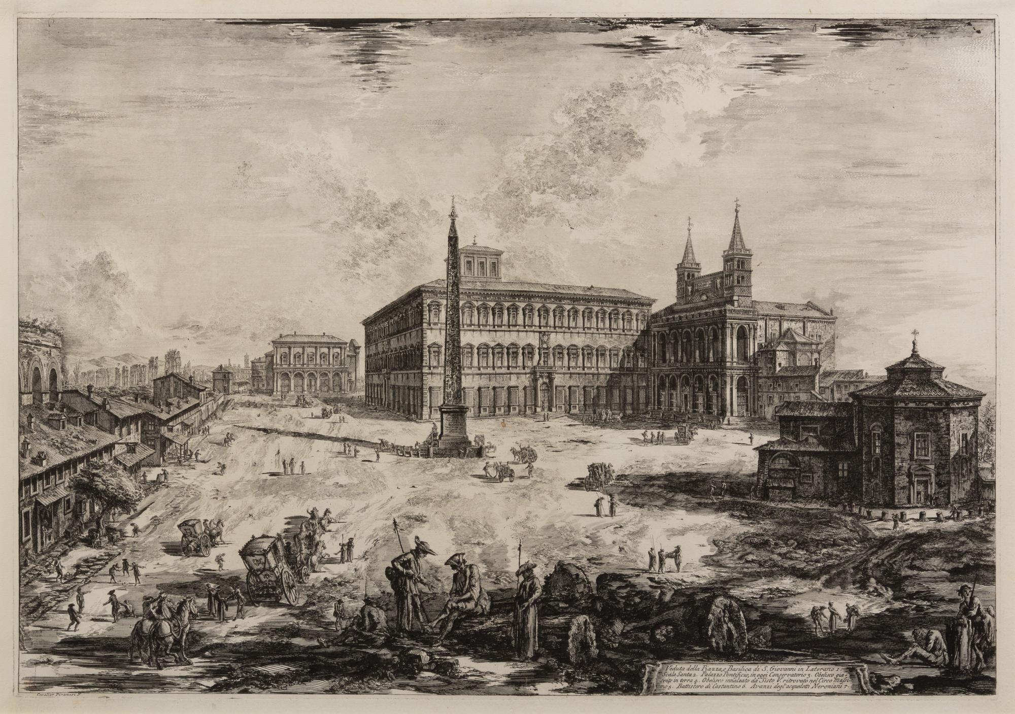 PIRANESI, Giovanni Battista (1720-1778). Veduta della Piazza e Basilica di S. Giovanni in Laterano