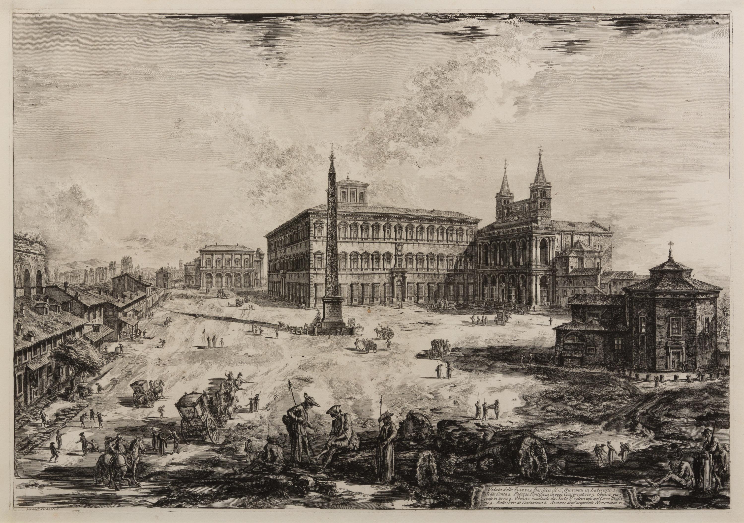 PIRANESI, Giovanni Battista (1720-1778). Veduta della Piazza e Basilica di S. Giovanni in Laterano