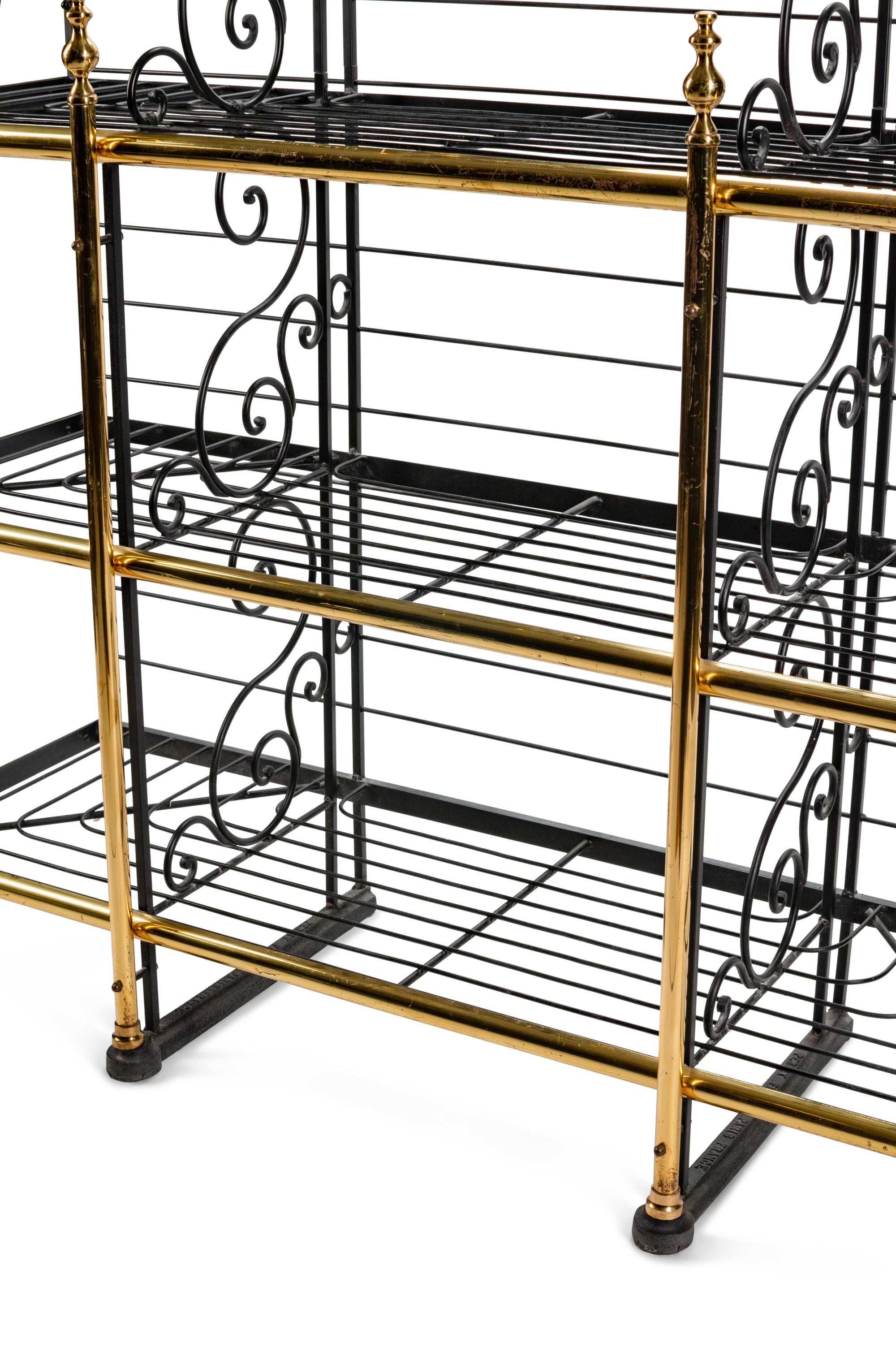 A Brass-Mounted Wrought-Iron Baker's Rack