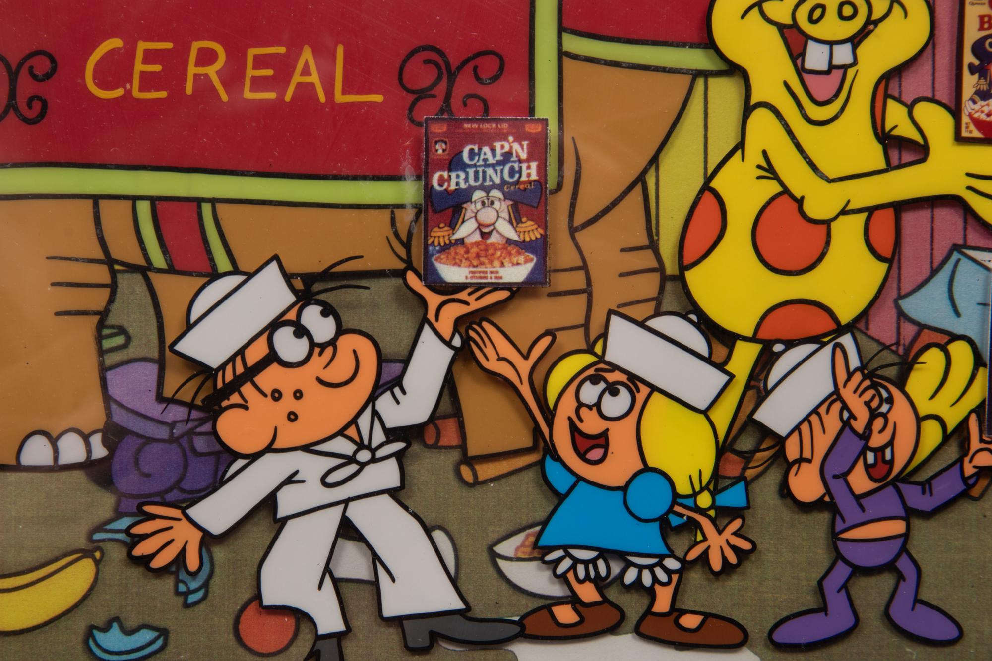Cap'n Crunch TV Commercial Production Cel and 3 Animation Drawings.