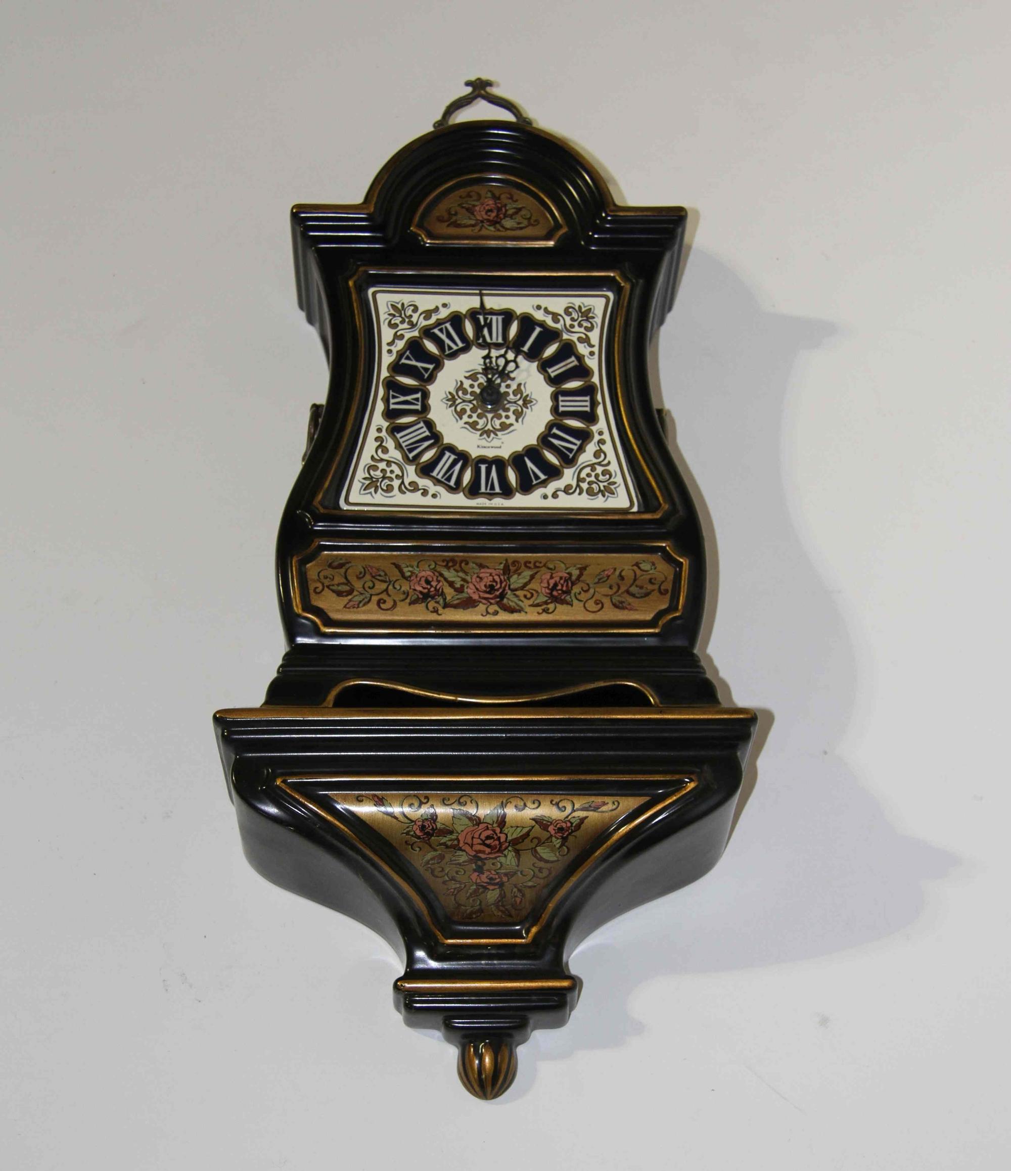 A Haeger Pottery Bracket Clock Height 17 inches.
