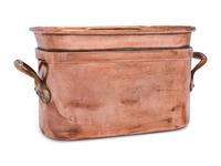 A French Copper Daubière with Brass Handles