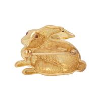YELLOW GOLD RABBIT BROOCH