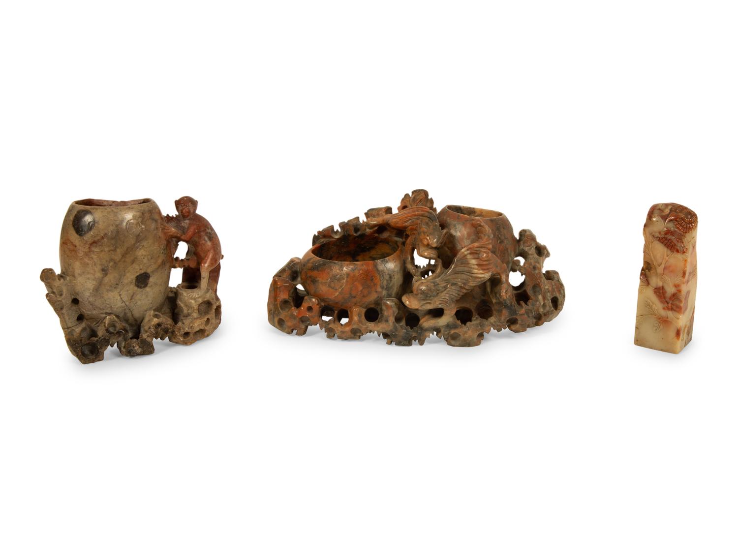 Three Chinese Hardstone Articles