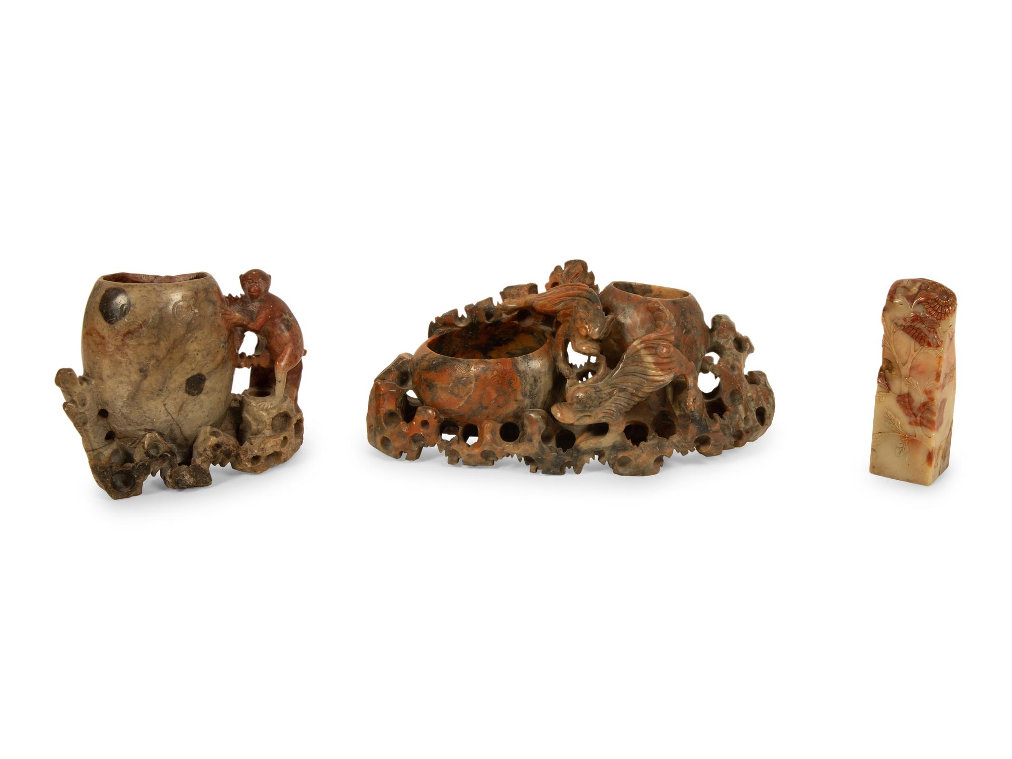Three Chinese Hardstone Articles