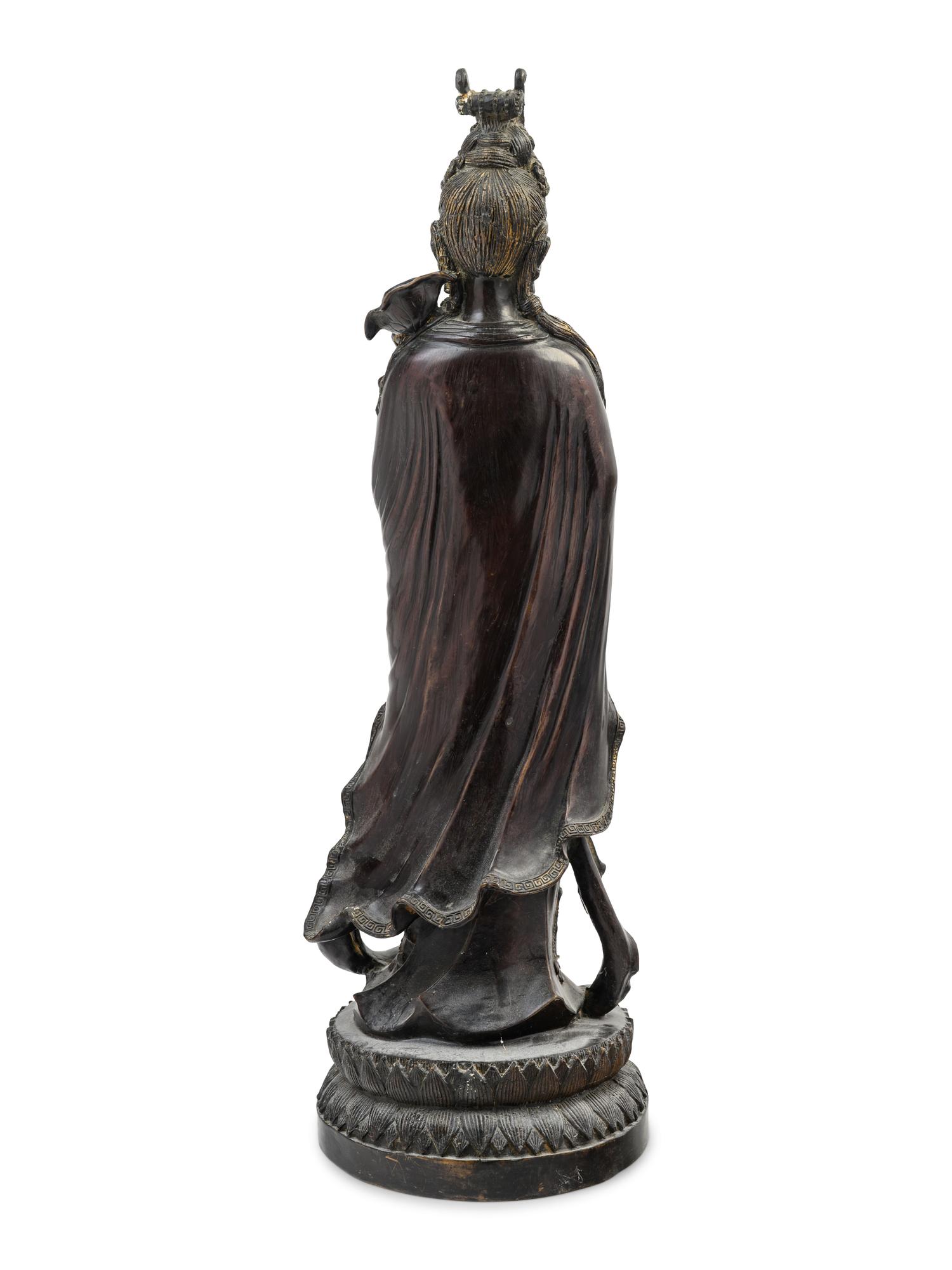 A Chinese Bronze Figure of Guanyin