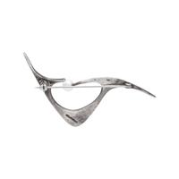 ED WIENER, MODERNIST, STERLING SILVER AND CULTURED PEARL BROOCH