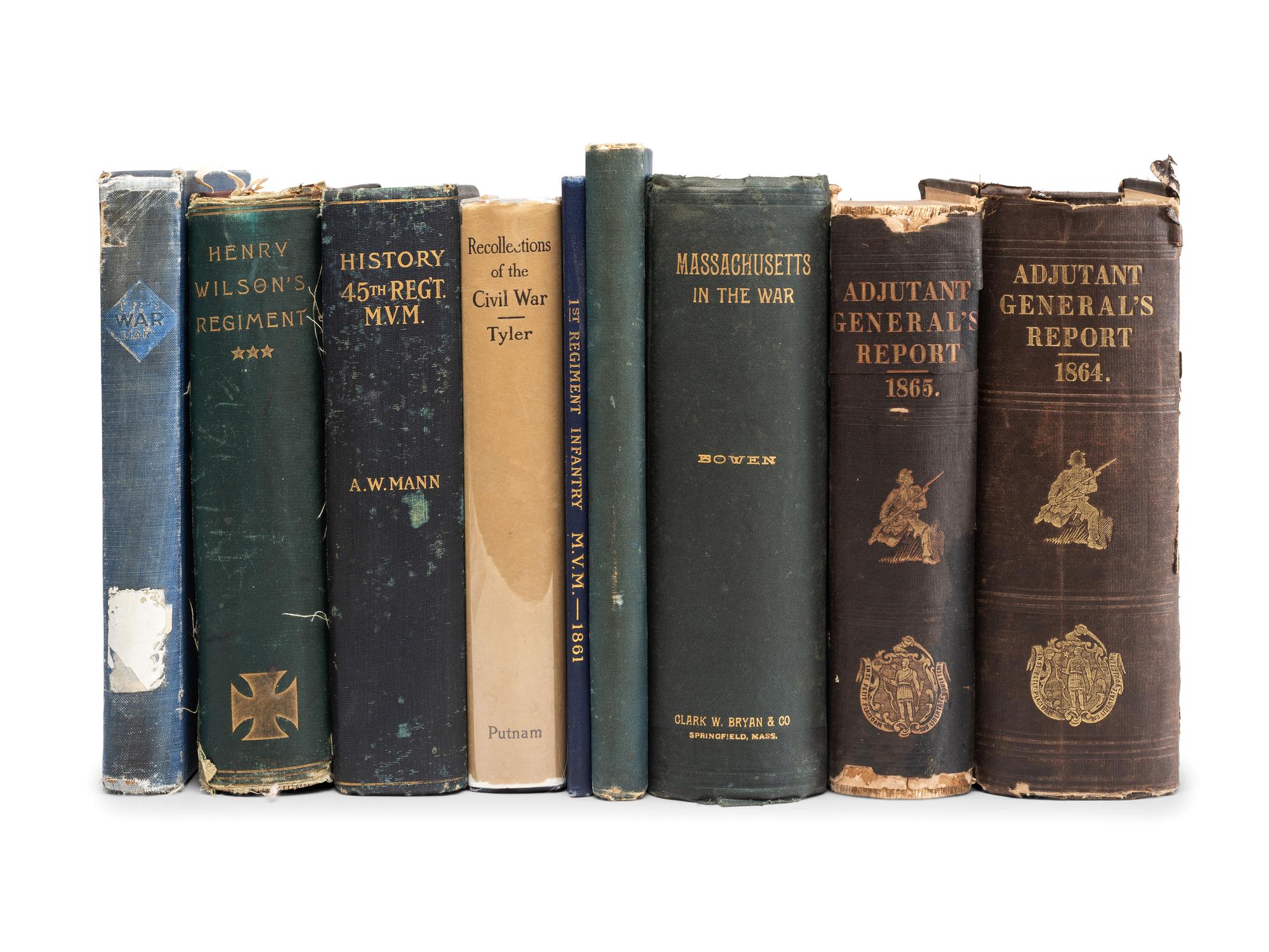[CIVIL WAR - MASSACHUSETTS]. A group of regimental histories and adjutant general reports, comprising: