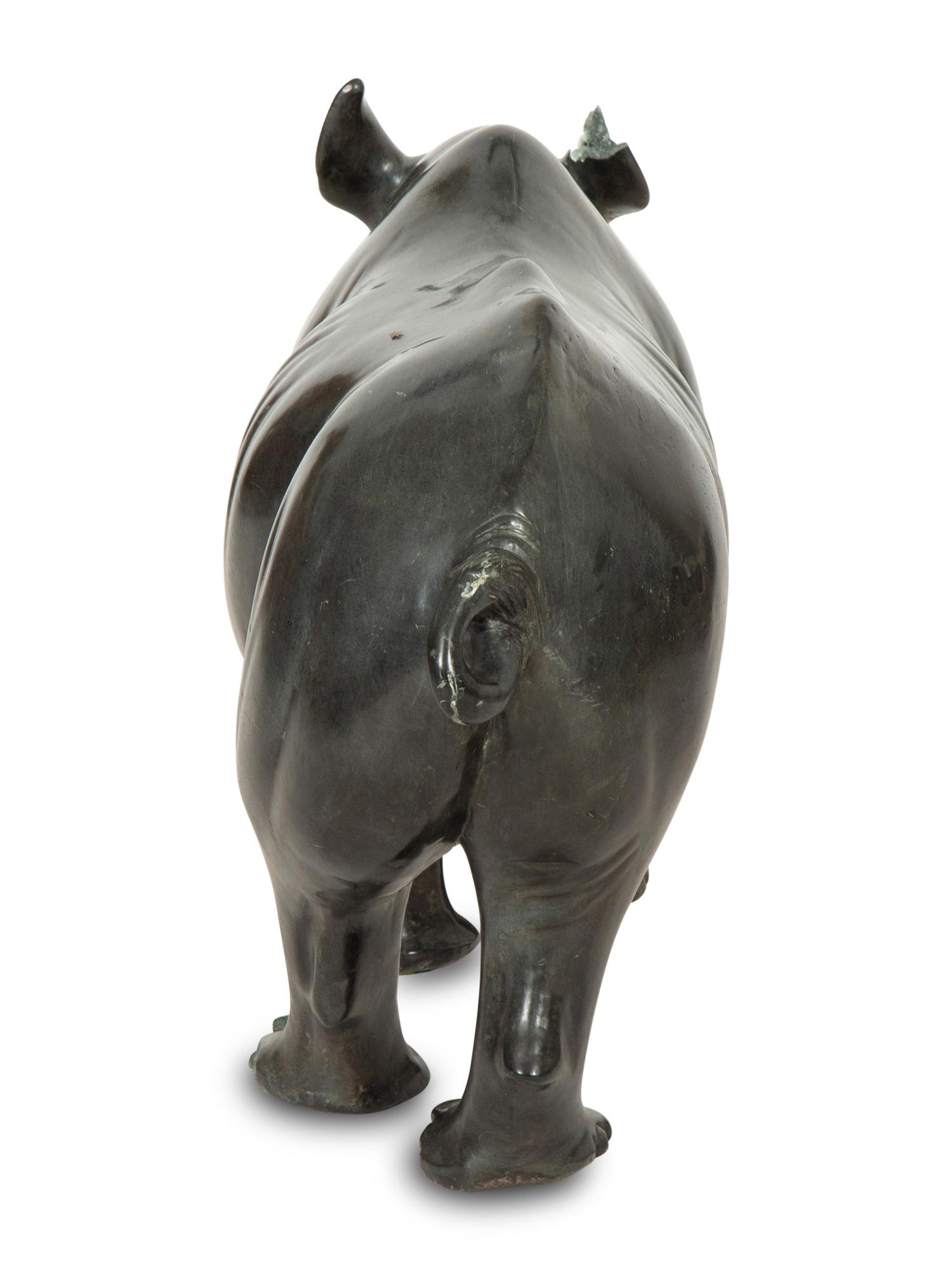 A Carved Stone Model of a Rhinoceros
