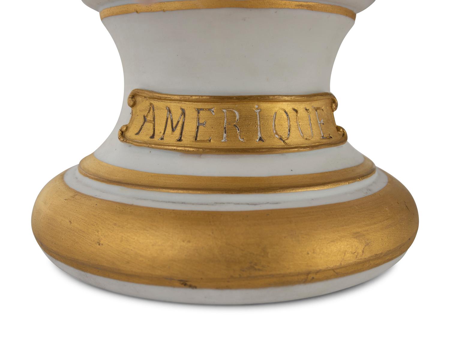 A Paris Porcelain Bust of a Woman Personifying the Americas