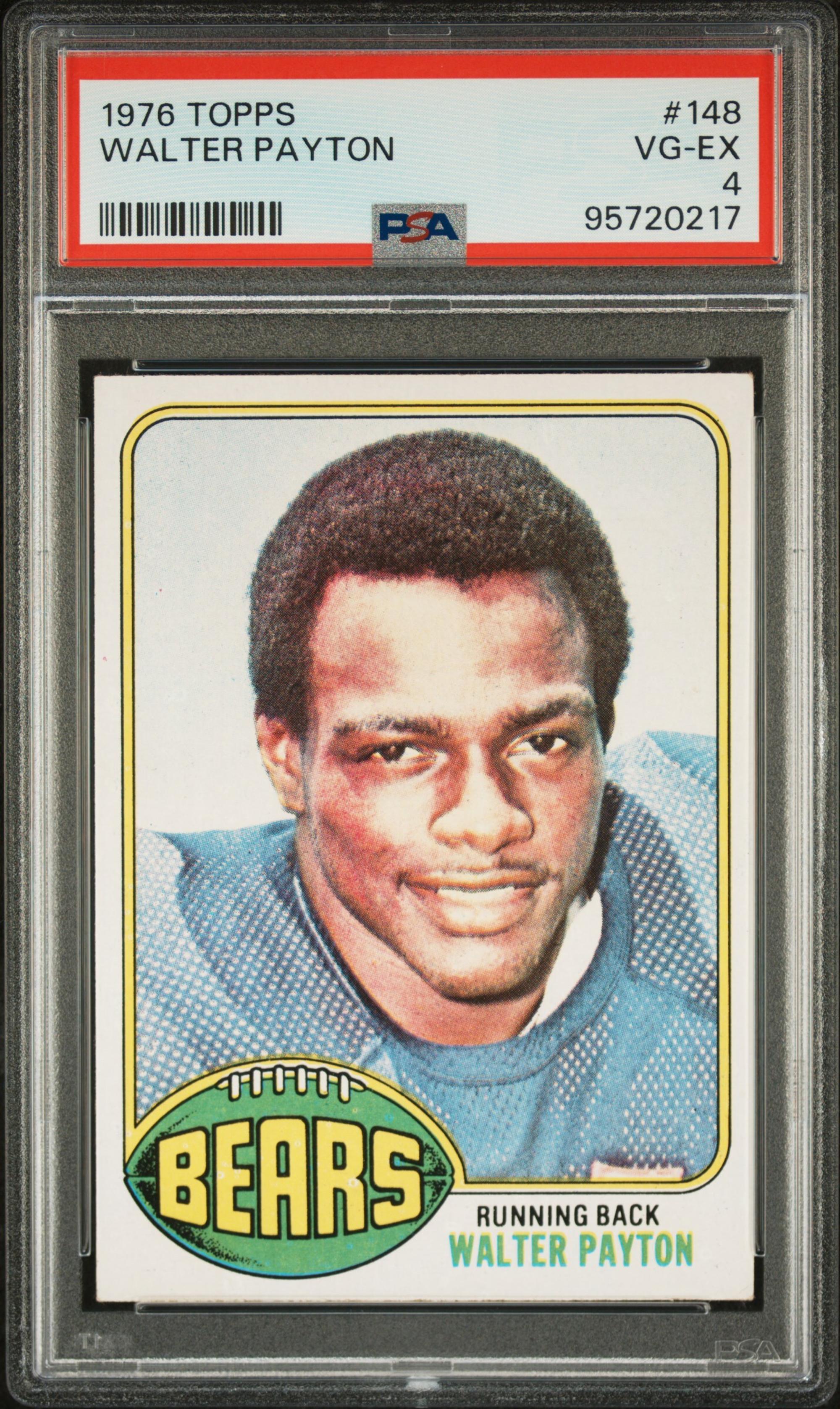 A 1976 Topps Walter Payton Rookie Football Card No. 148 (PSA 4 VG-EX)