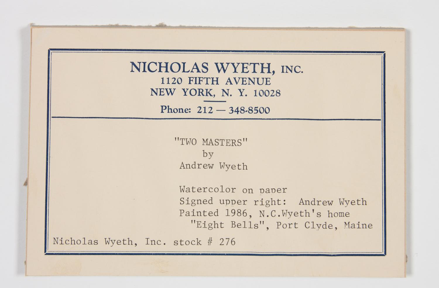 Two Masters , 1986