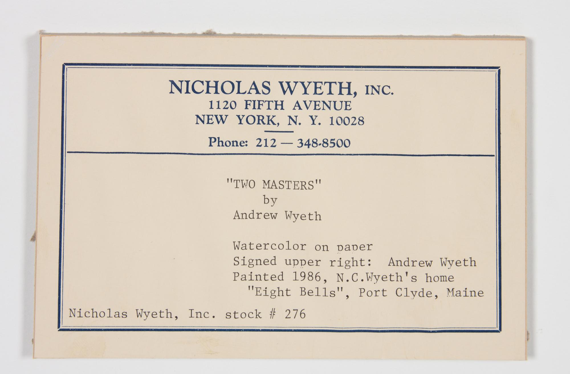 Two Masters , 1986
