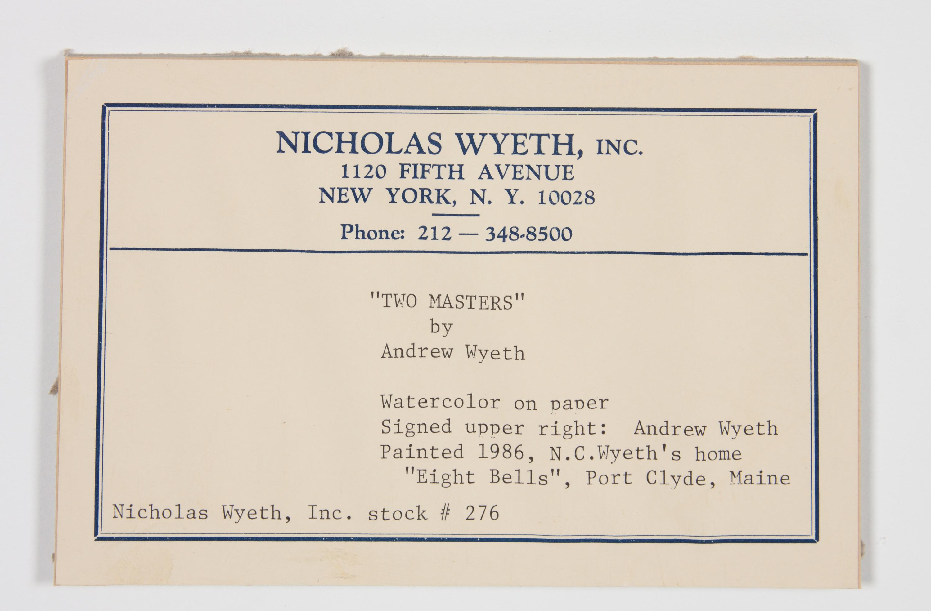 Two Masters , 1986