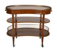 A Louis XVI Style Mahogany Brass Mounted Bar Cart — 20th Century