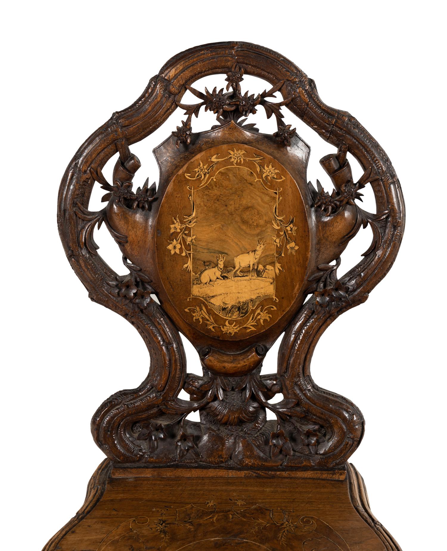 A Black Forest Carved Musical Chair