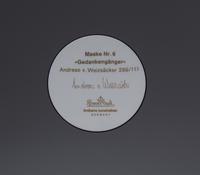 Maske Nr. 6 Plaque, 1991 edition 299/111 Rosenthal Studio Line, Germany
