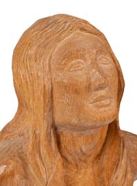 A Carved Oak Figure of a Bound Woman