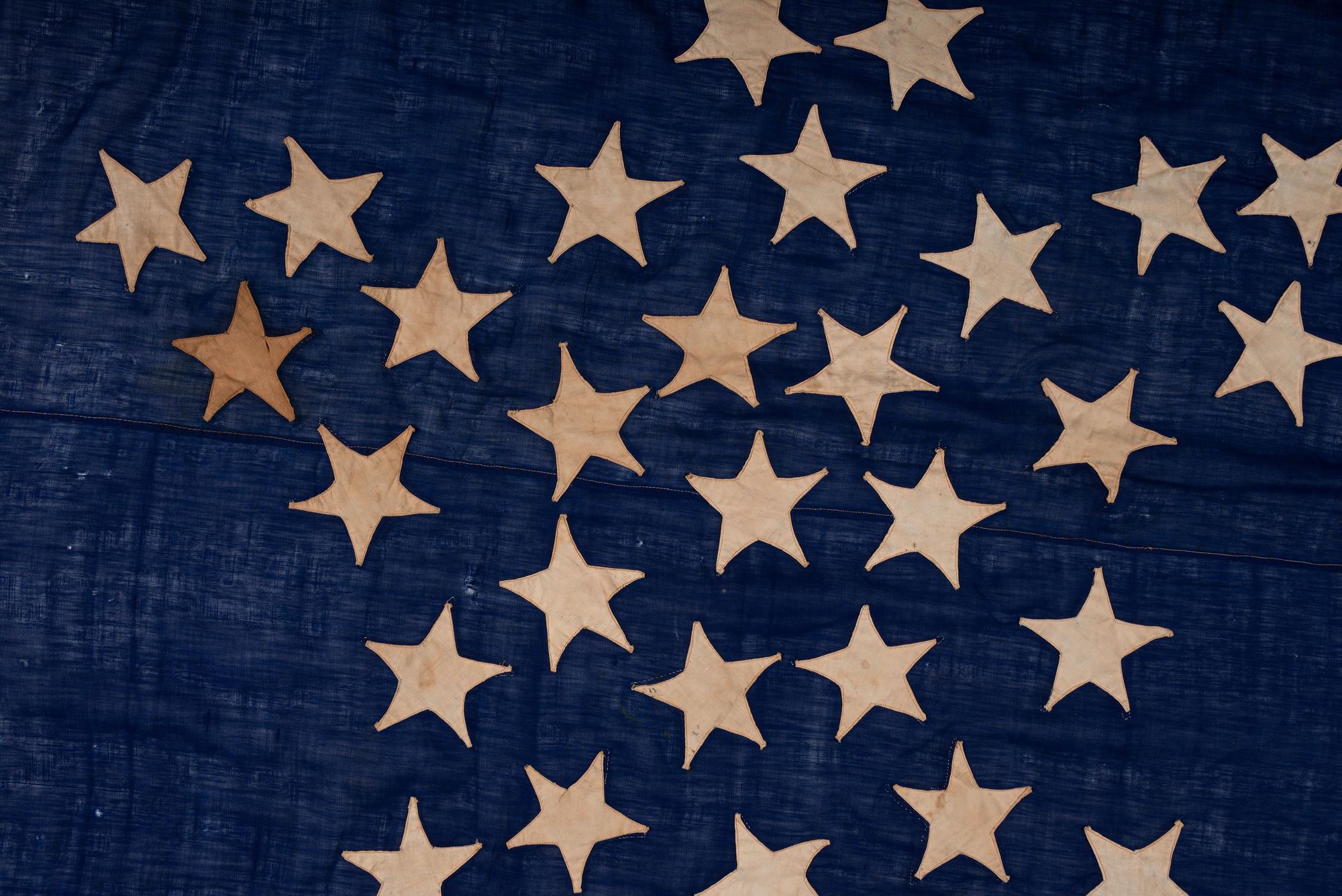 [FLAGS] -- [CIVIL WAR]. 34-star "Great Star" pattern American flag. Ca 1861-1863.