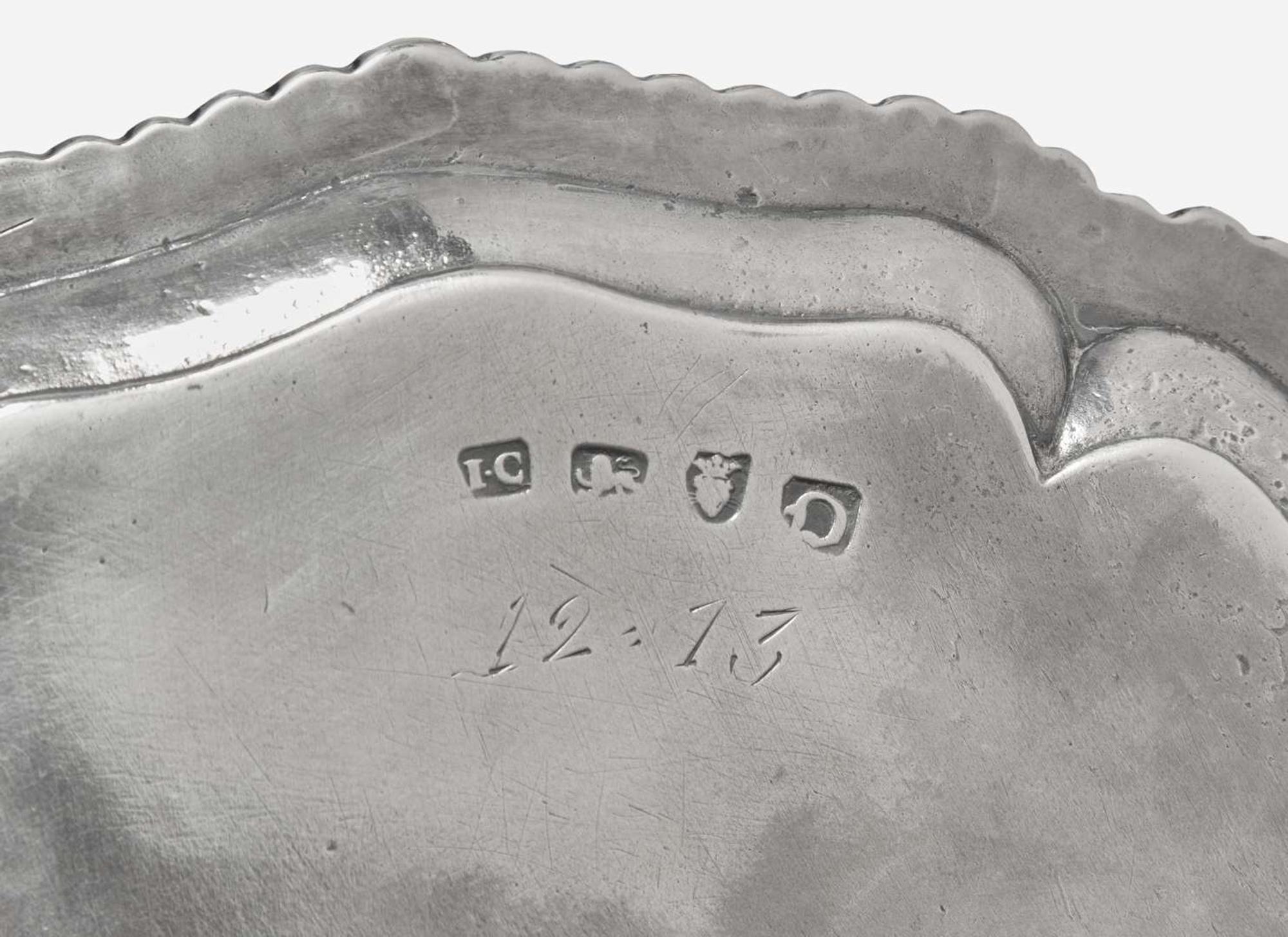 A George III sterling silver salver, John Carter II, London, 1769, and a small Irish George II sterling silver tray, Dublin, 1730