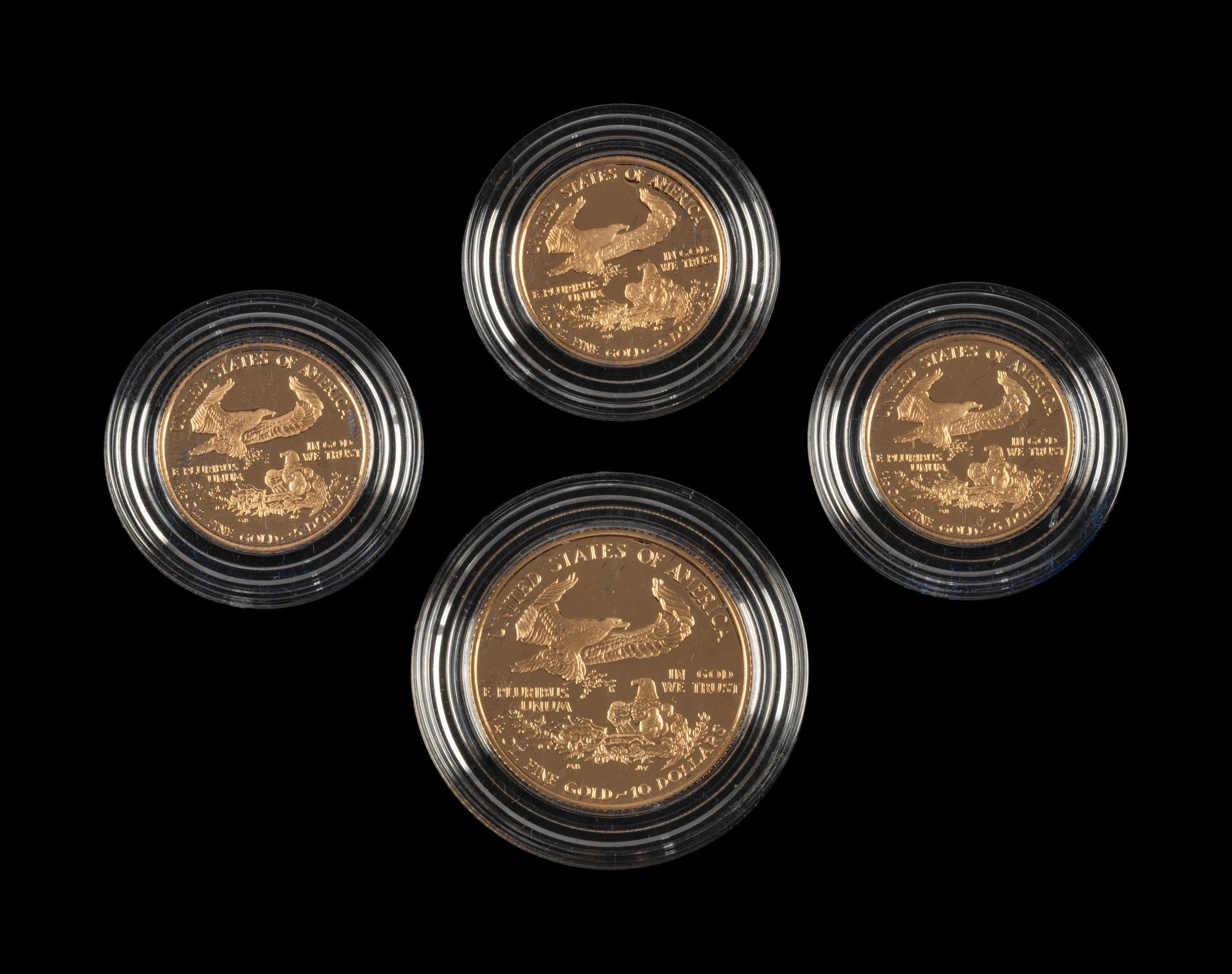 A Group of Four Gold Eagle Proof Coins