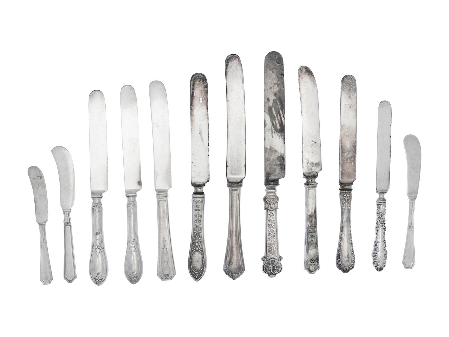 A Collection of Silver and Silver-Plate Knives