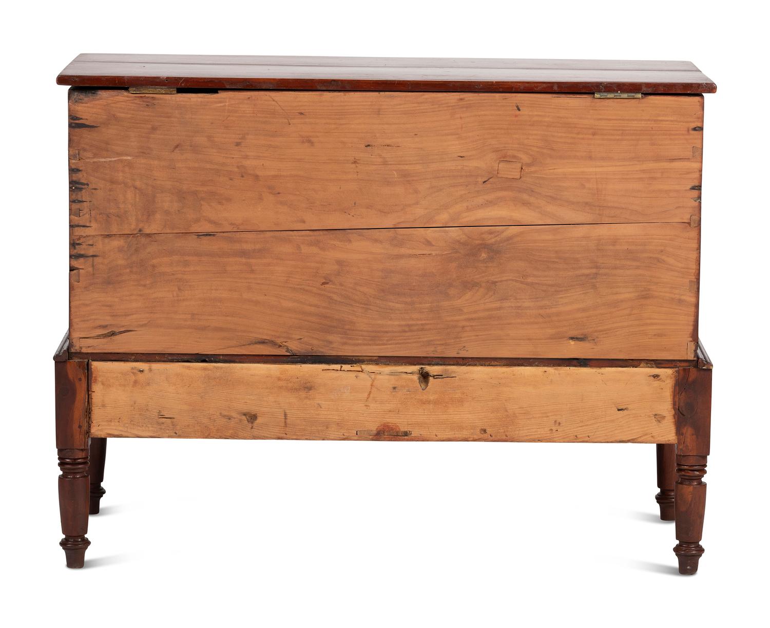 A Late Federal Bermuda Cedar Two-Drawer Blanket Chest on Frame