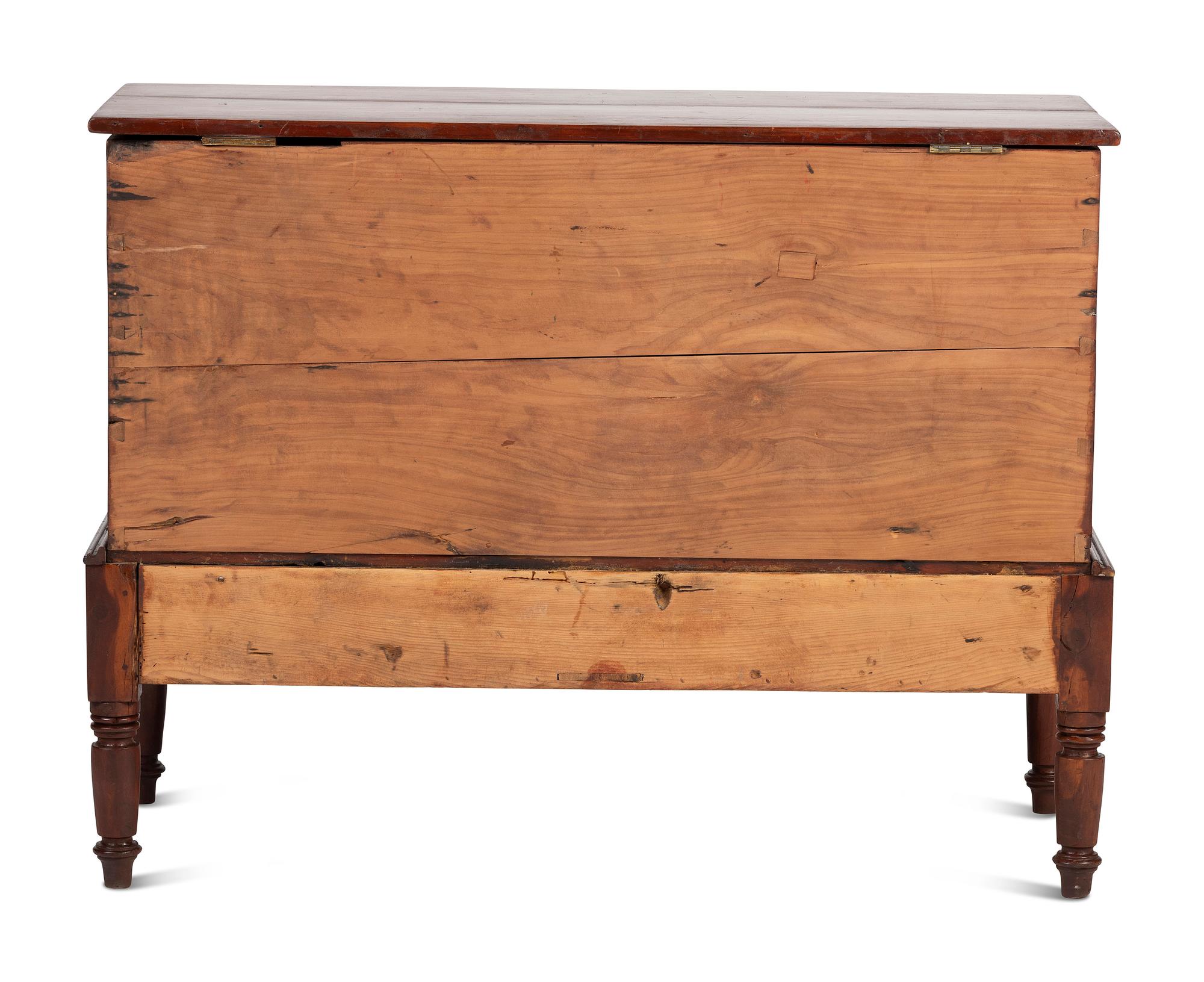 A Late Federal Bermuda Cedar Two-Drawer Blanket Chest on Frame