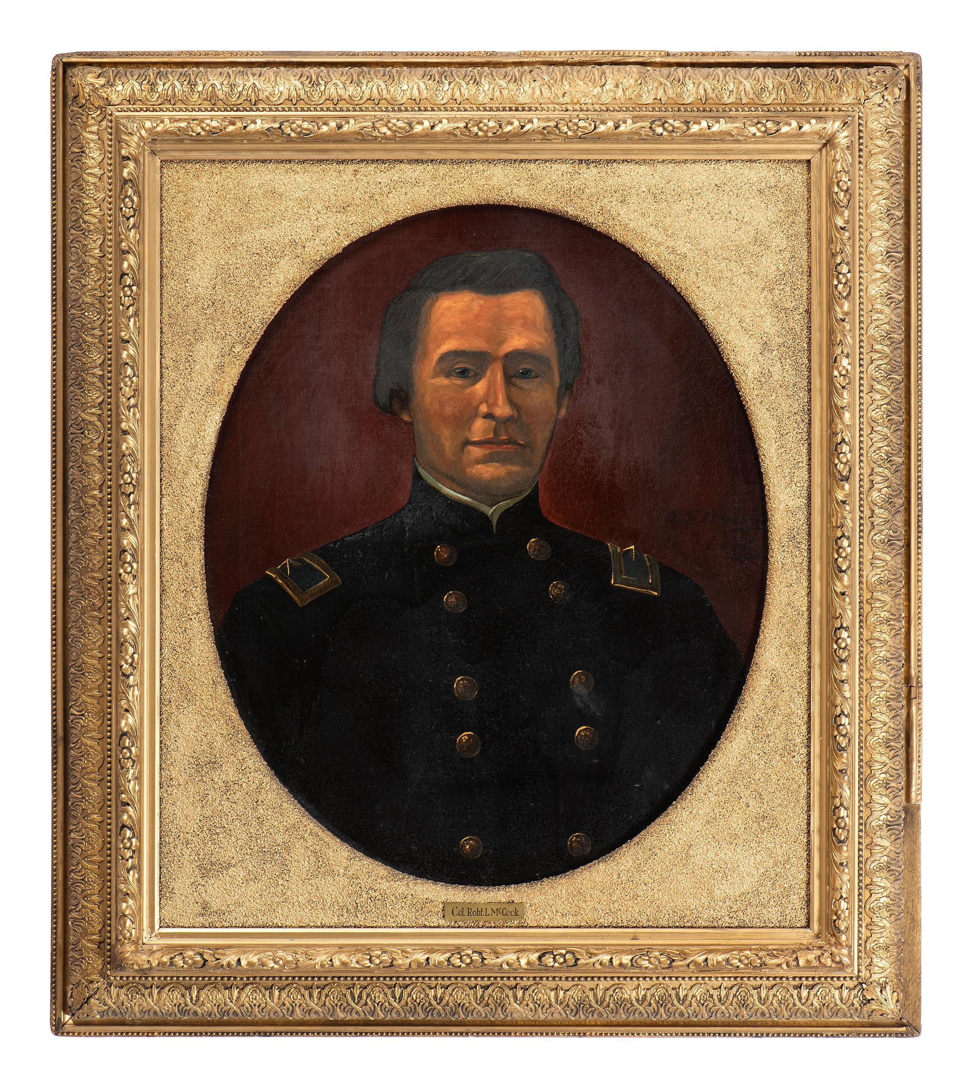 [CIVIL WAR]. ANDREWS, Eliphalet Frazer (1835-1915), artist. Oil on canvas painting of Colonel Robert Latimer McCook. 1881.