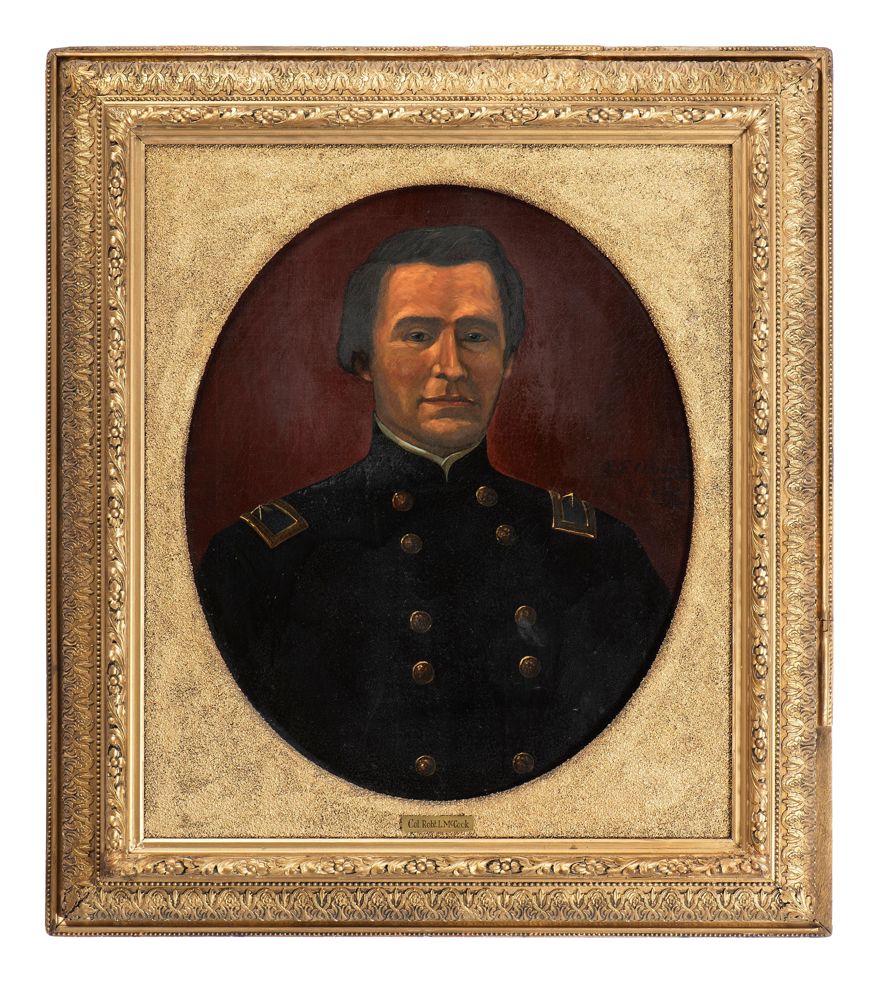 [CIVIL WAR]. ANDREWS, Eliphalet Frazer (1835-1915), artist. Oil on canvas painting of Colonel Robert Latimer McCook. 1881.