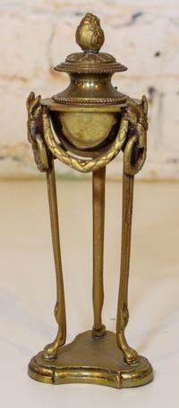 A Neoclassical Bronze Cassolette. Height of first 8 1/4 inches.