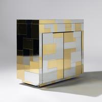 Cityscape bar cabinet