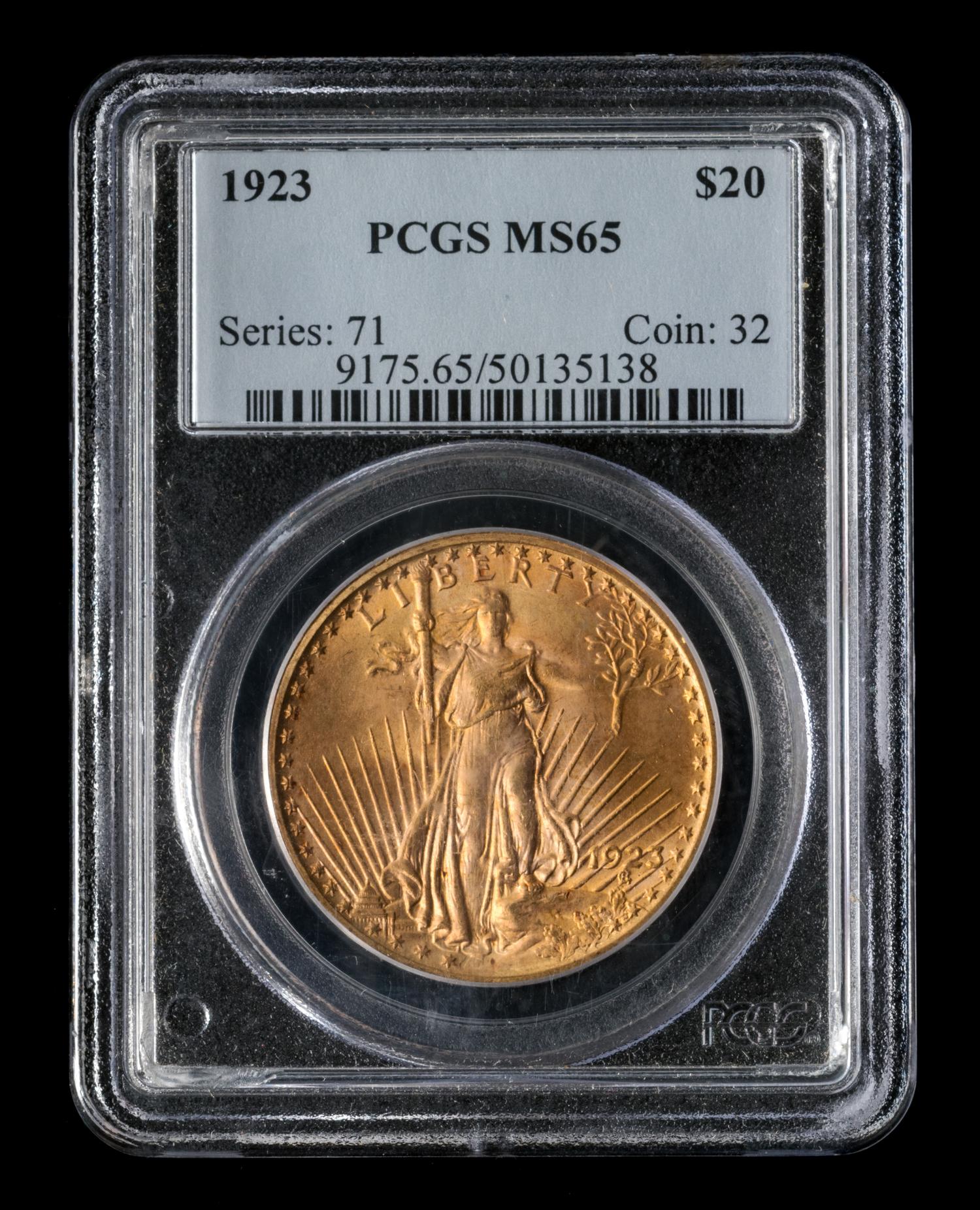 A United States 1923 St. Gaudens $20 Gold Coin