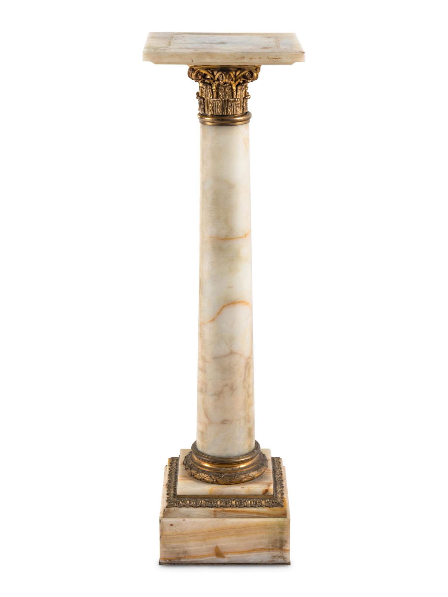 A Gilt Bronze Mounted Onyx Pedestal