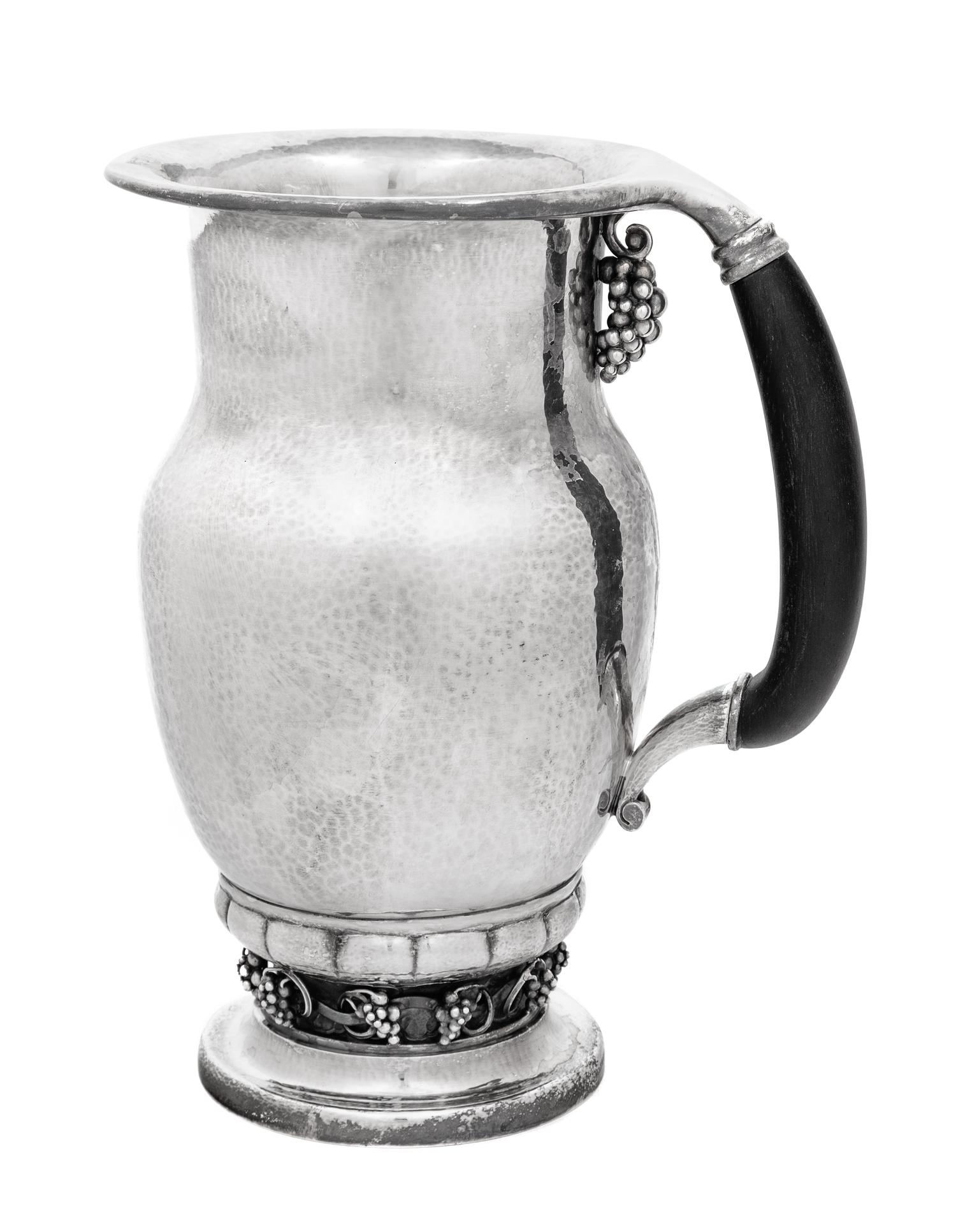 A Georg Jensen Silver Grape Pattern Pitcher