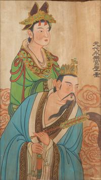 Two Chinese Ink and Color Paintings