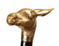 An Edwardian 12-Karat Gold Zoomorphic Walking Stick