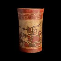 A Maya Polychrome Cylinder Vessel