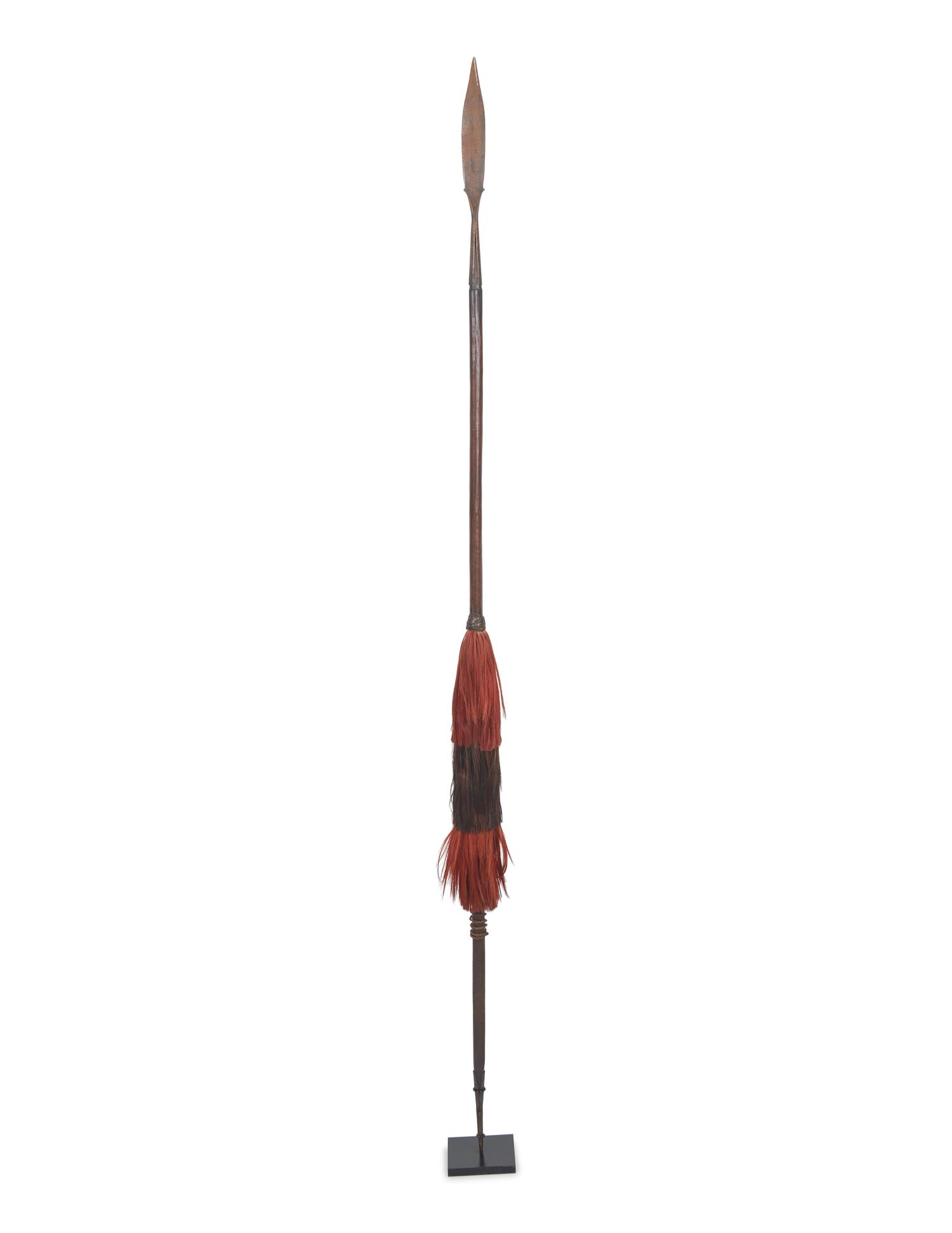 Two Naga Wood and Metal Spears