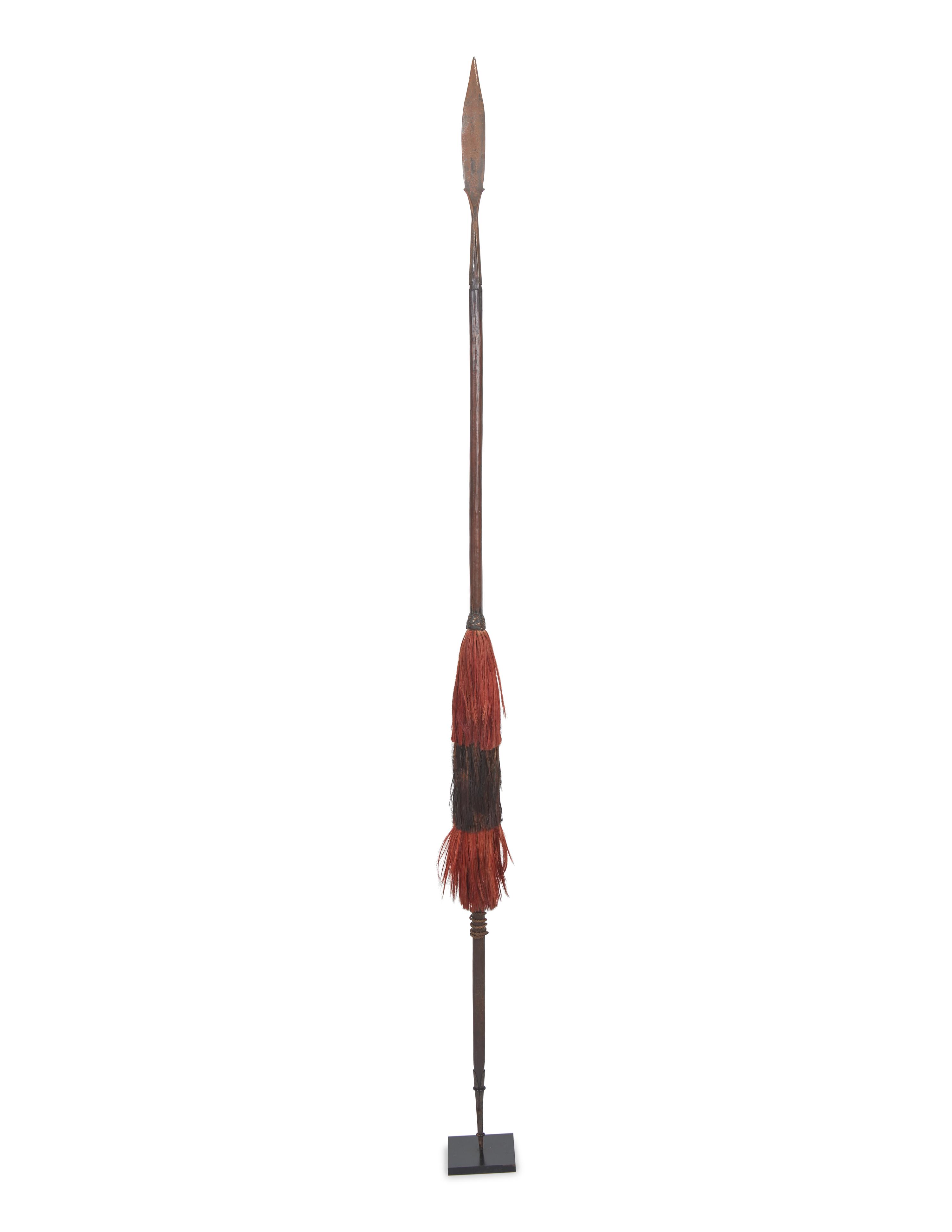 Two Naga Wood and Metal Spears