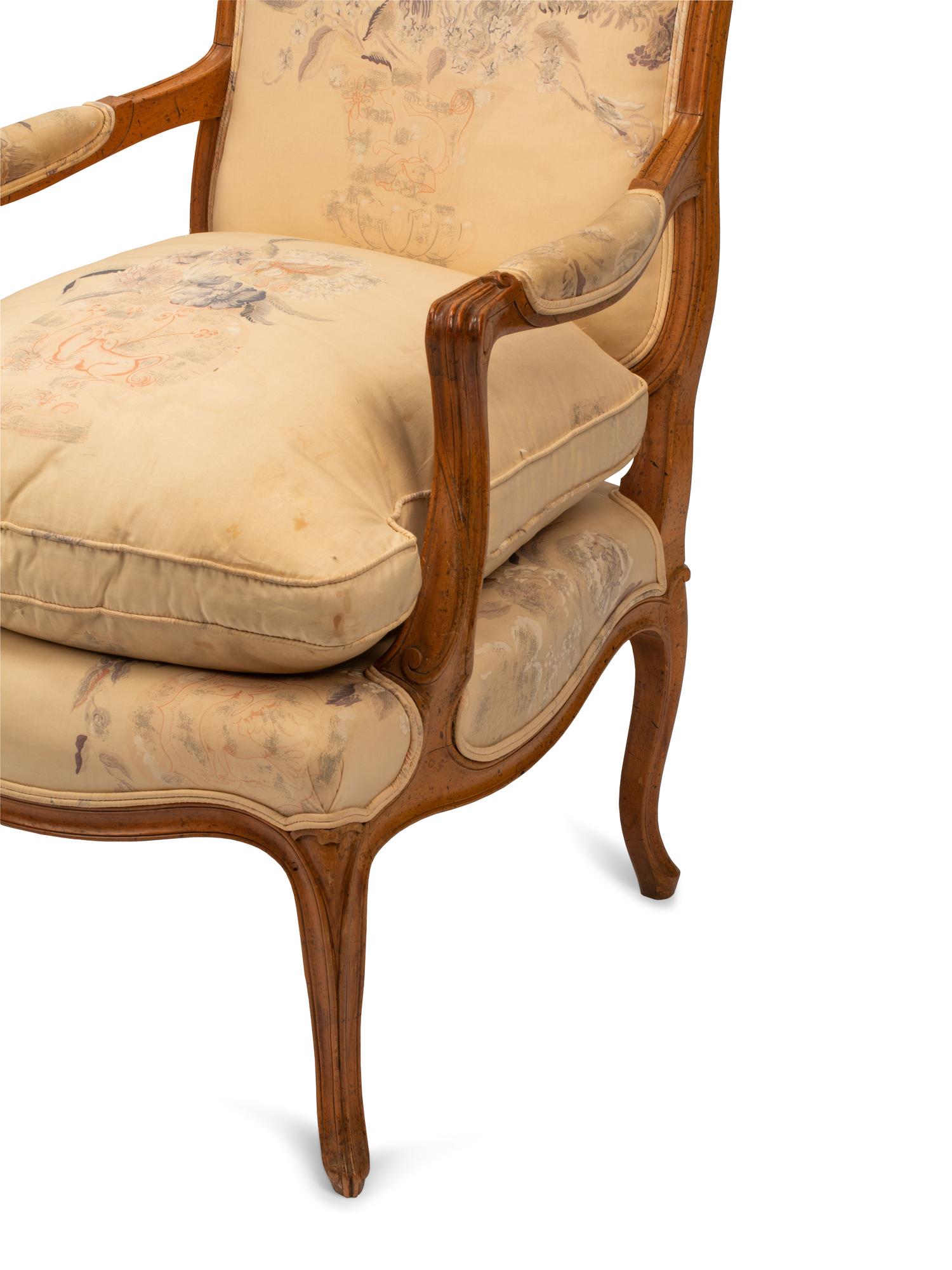 A Pair of Louis XV Provincial Style Armchairs