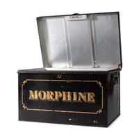 A Painted Tin Morphine Storage Box